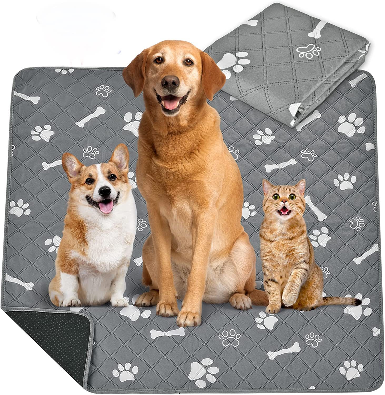 KUTKUT Washable Puppy Pee Pads,Reusable Pet Training Pads,Puppy Kitten Dog Pee Pad,Waterproof Pet Pads for Dog Bed Mat, Super Absorbing Whelping Pads-kutkutstyle